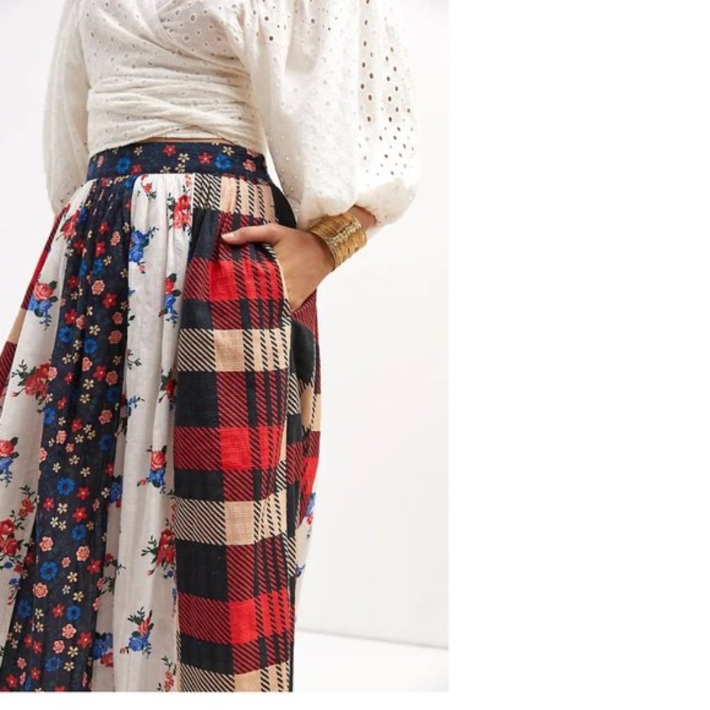 Anthropologie Let Me Be Contrast Maxi Skirt new nwt XL - Picture 4 of 7